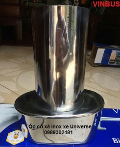 Ốp cổ xả inox, ốp cổ pô inox xe Universe